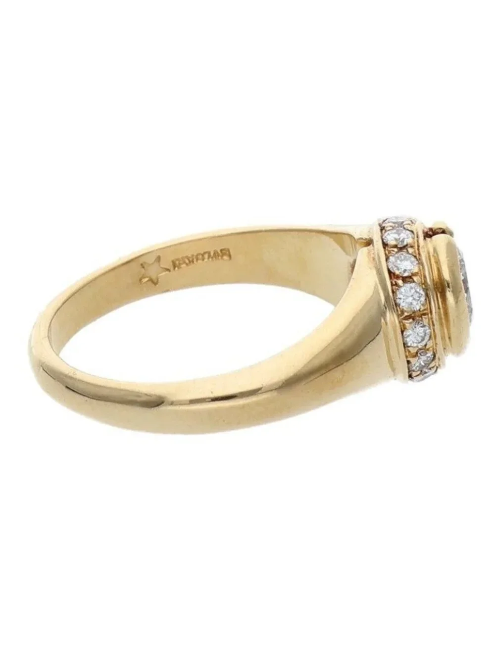 Bvlgari Bulgari Solitaire Cocktail 18k Yellow Gold Diamond Ring